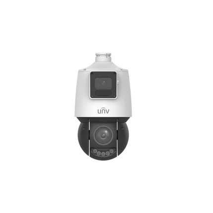 Dual-Lens 4MP+4MP MultiView PTZ Camera 25× LightHunter, Sound &amp; Light Warning