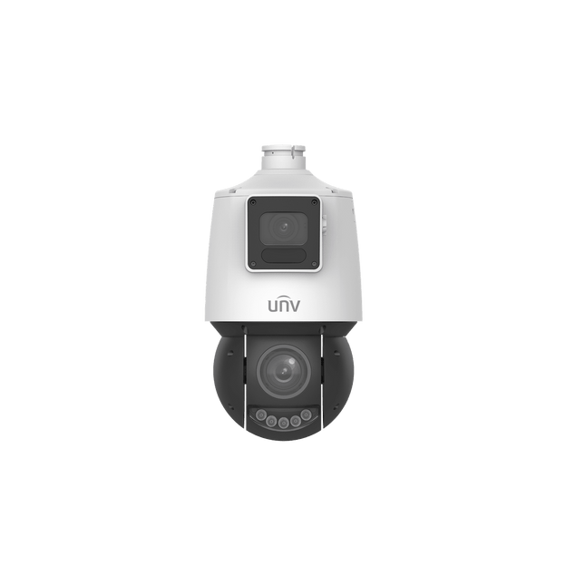Dual-Lens 4MP+4MP MultiView PTZ Camera 25× LightHunter, Sound &amp; Light Warning