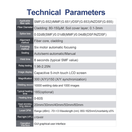 6-Motor Touchscreen Core-Alignment Fusion Splicer