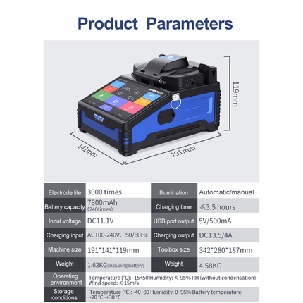 6-Motor Touchscreen Core-Alignment Fusion Splicer