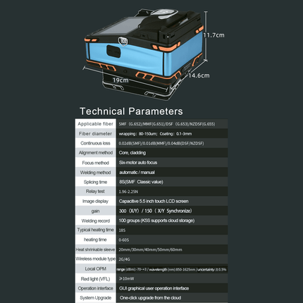 TouchScreen 6-Motor Core-Alignment Fusion Splicer
