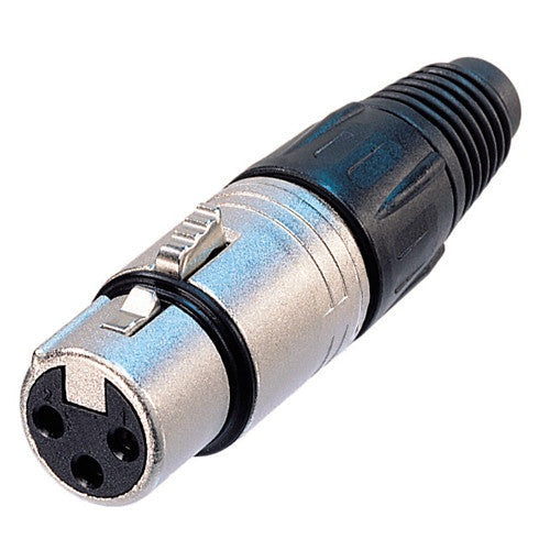 3‑Pole Female Inline XLR Connector Nickel Housing