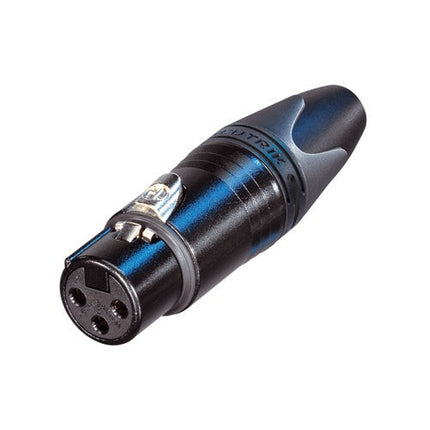 XLR/F Inline 3-Pole Connector, Black Chrome