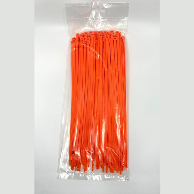 11" ORANGE 50 lb. Cable Ties, 100/pkg.