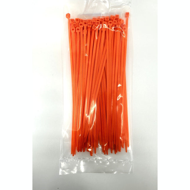 8" Orange 40 lb. Cable Ties, 100/pkg.