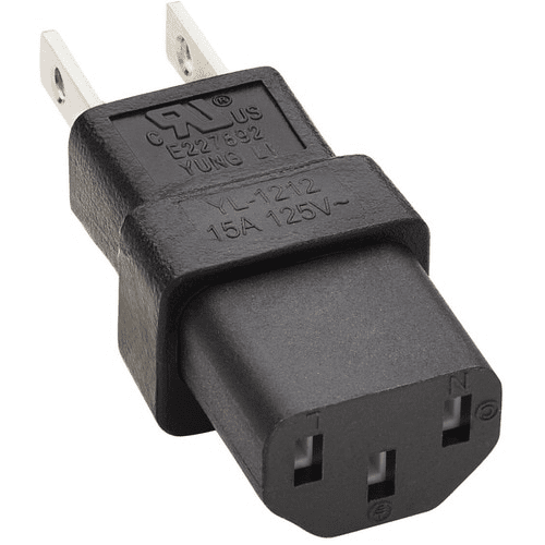 NEMA 5-15P to C13 Power Cord Adapter – 15A, 125V