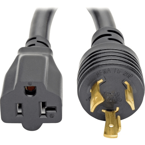 NEMA L5-20P to NEMA 5-15R - Heavy-Duty, 20A, 125V, 12 AWG Power Cord