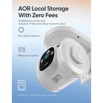 4G 4MP Pan-Tilt Solar-Powered Camera, 2-way Audio, includes Panel