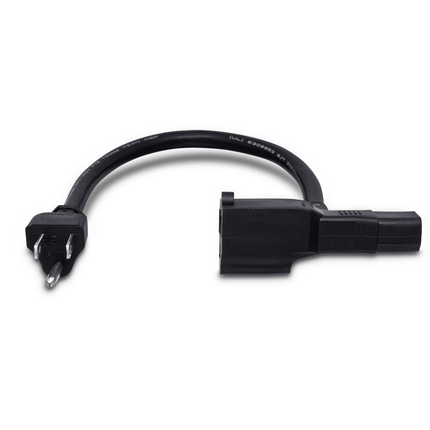 Piggyback IEC C13 to NEMA 5‑15P Power Cord 1 ft