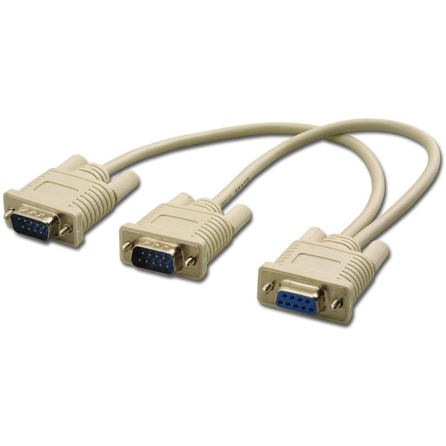 DB9 Female to Dual DB9 Male Adapter Cable