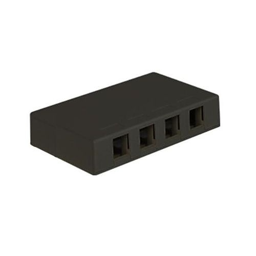 4-Port Keystone Surface Mount Box Black