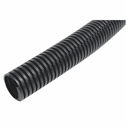 1/4" Black Corrugated Split Loom Tubing – 10' Length Closeout Special