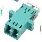 OM3/OM4 Duplex LC Fiber Coupler, Aqua