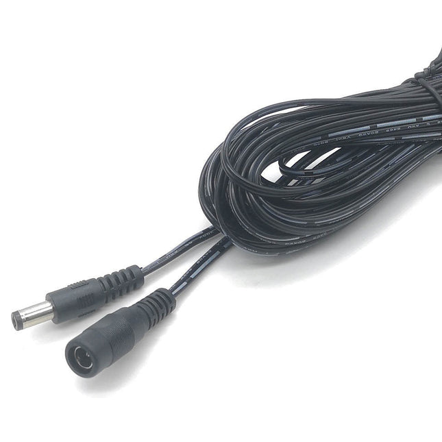 12' 18 AWG 2.1mm x 5.5mm Male-Female DC Power Extension Cable