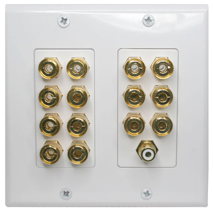 14‑Port +1 Dolby 7.1 Double‑Gang Decora Wall Plate — Closeout Special