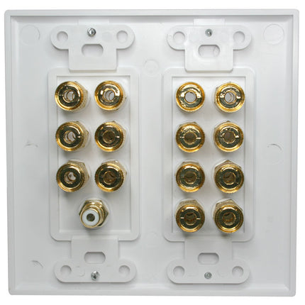 14‑Port +1 Dolby 7.1 Double‑Gang Decora Wall Plate — Closeout Special