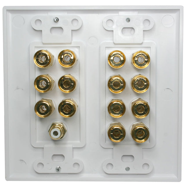 14‑Port +1 Dolby 7.1 Double‑Gang Decora Wall Plate — Closeout Special