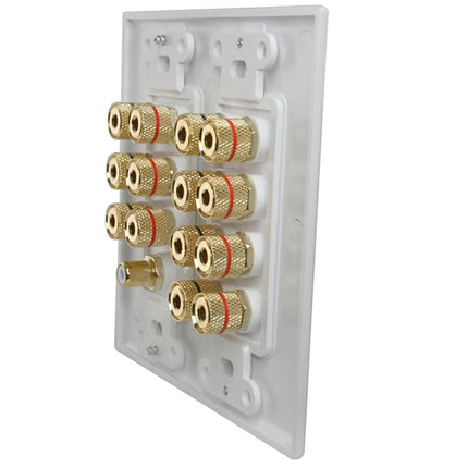 14‑Port +1 Dolby 7.1 Double‑Gang Decora Wall Plate — Closeout Special