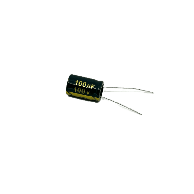 100µF 100V 20% 105°C Radial Lead Aluminum Electrolytic Capacitor 2-Pack