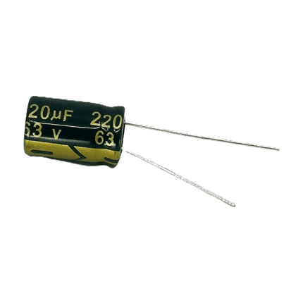 220uf 63V 20% 105 deg. C Radial Lead Aluminum Electrolytic Capacitor 2-pack