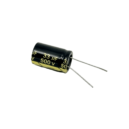 33uf 500V 20% 105 deg. C Radial Lead Aluminum Electrolytic Capacitor 2-pack