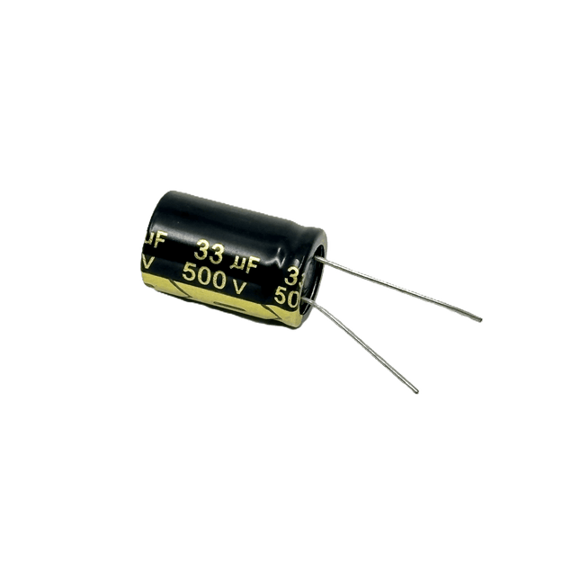 33uf 500V 20% 105 deg. C Radial Lead Aluminum Electrolytic Capacitor 2-pack