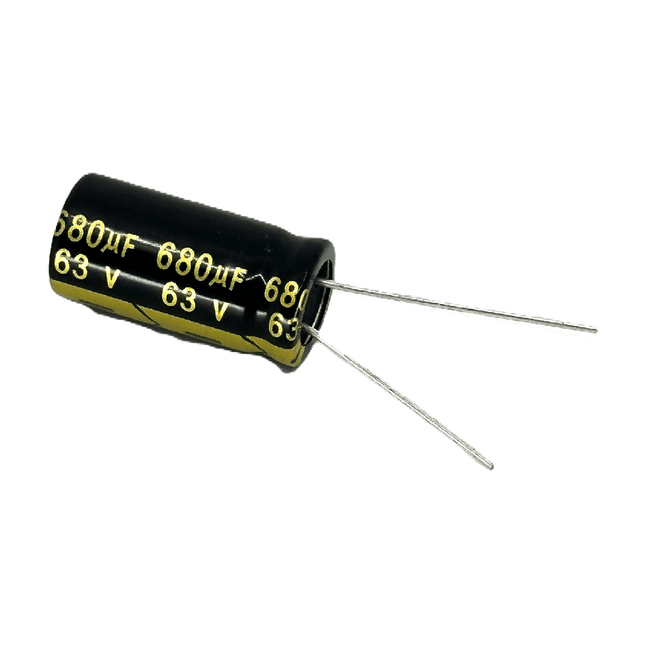 680uf 63V 20% 105 deg. C Radial Lead Aluminum Electrolytic Capacitor 2-pack