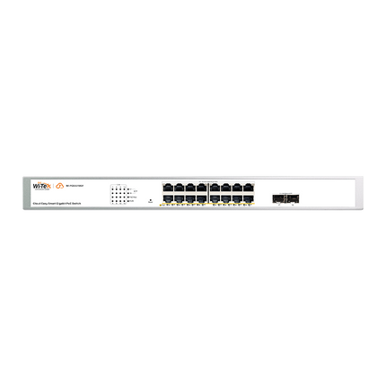 16-Port Gigabit PoE+ Network Switch with 2 SFP Uplinks and 250W Power Budget