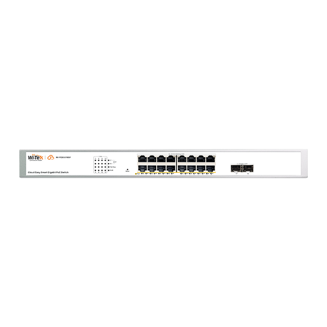 16-Port Gigabit PoE+ Network Switch with 2 SFP Uplinks and 250W Power Budget