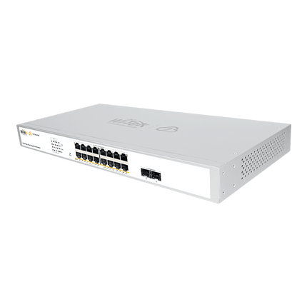 16-Port Gigabit PoE+ Network Switch with 2 SFP Uplinks and 250W Power Budget