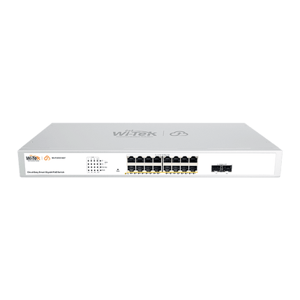 16-Port Gigabit PoE+ Network Switch with 2 SFP Uplinks and 250W Power Budget