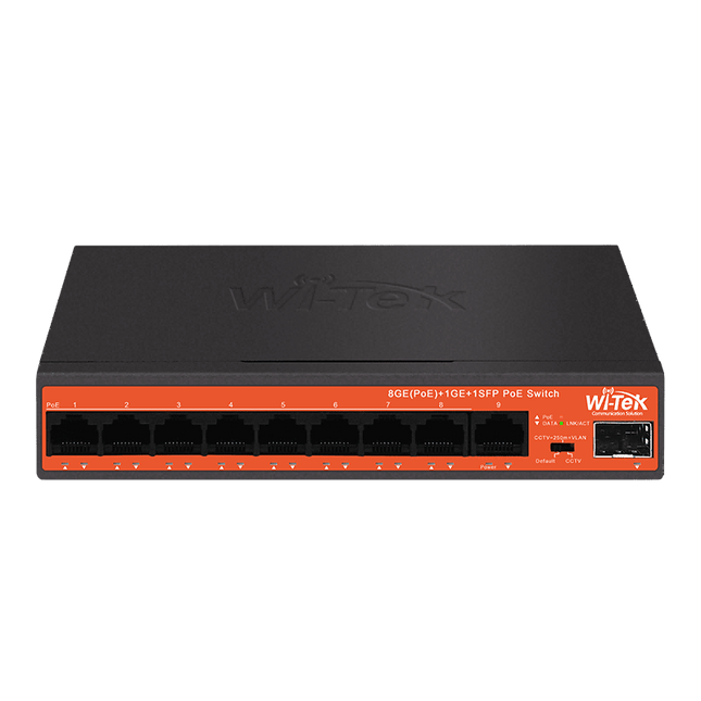 9-Port PoE+ Gigabit Ethernet Switch with Optional Enhanced CCTV Mode