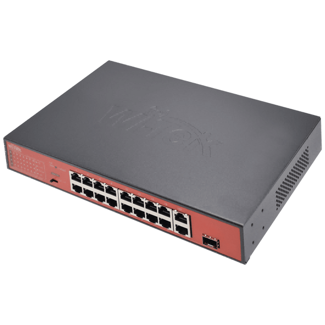 16-port 10/100 200W PoE+ Ethernet Switch w/ 1G and 1x SFP ports, 250m Transmission
