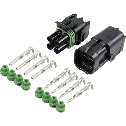 4-pin Square Weather Pack Sealed Connector Set, Male and Female