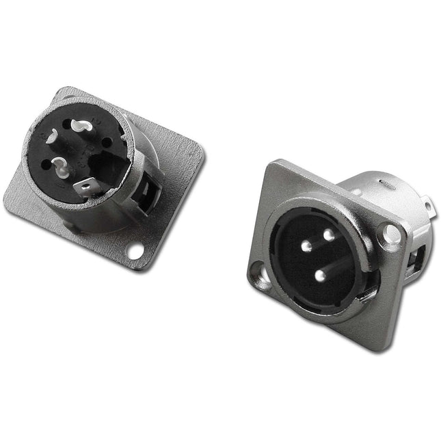 3‑Pin XLR Chassis‑Mount Mic Connector Plug