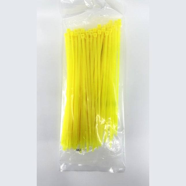 8" Yellow 40 lb. Cable Ties 100/pkg