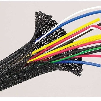 1" Black Expandable Braided Sleeving "Flexo F6" - 6' Mini Pack