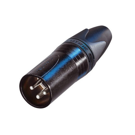 3‑Pole Male Inline XLR Connector Black Housing, Silver Contacts
