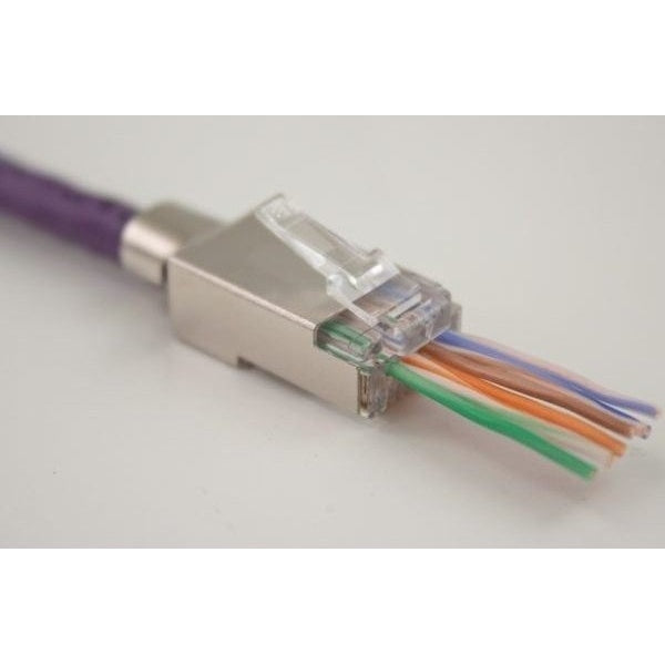 Cat 6A Shielded Feed-Thru RJ45 Modular Plugs, 100 pcs.