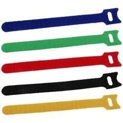 10-in. Hook/Loop Cable Ties Multi 10/pk