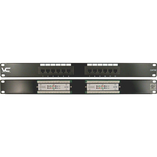 CAT5E 12 Port, 110 IDC Patch Panel - 1U