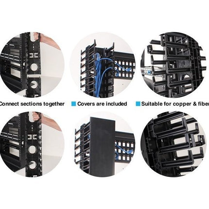 45U Vertical Cable Manager – Double Sided