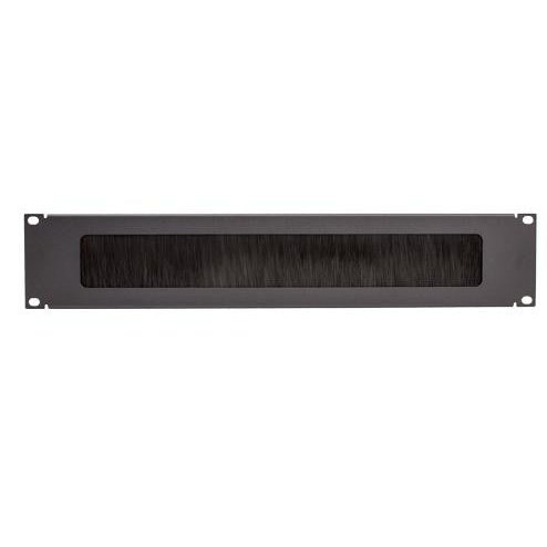 2U Network Brush Panel, 19” Rack Mount