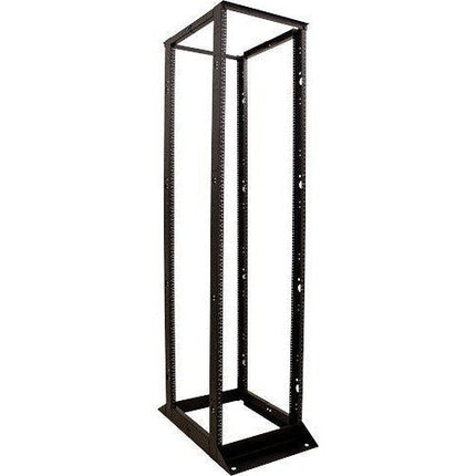 45U 4 post Open Rack, Black, Aluminum Frame, Adjustable Depth