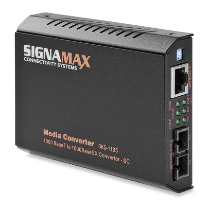 High-Quality 1000T to 1000SX Media Converter SC/MM - Signamax FO-065-1195 | Reliable Fiber Optic Solutions