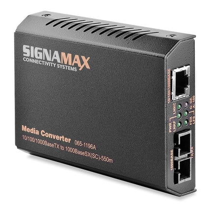 Signamax 10/100/1000TX to 1000SX Media Converter - SC/MM, 2 km Range - FO-065-1196AED