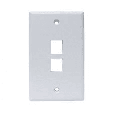 2 Port White Wall Plate