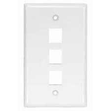 3 Port White Wall Plate
