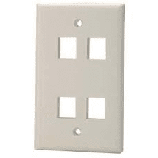 4 Port Keystone Wallplate - Almond