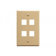 4 Port Keystone Wallplate - Ivory